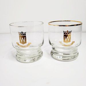 Canadian Club Whiskey Glasses with Gold Accents  (see description)
